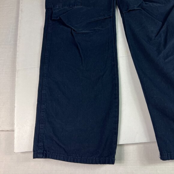 Zara Pants Women's 29x29* High Rise Wide Leg Dark Blue Faded Cargos Tag 4 - Picture 6 of 16